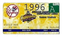 1996 ALCS Game #1 - Yankees vs. Balt. O's at Yankee Stadium Ticket Stub