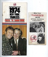 1974-75 NY Yankees Lot of (2) Items