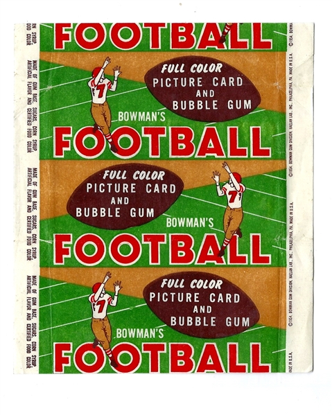 1954 Bowman Football Card Wax Wrapper - Better Grade