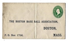 C. 1890's Boston Baseball Association SASE with 2 Cent Stamp 