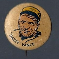 1930's Dazzy Vance (HOF) Cracker Jack Pin 