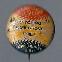 1930's Lefty Grove (HOF) League Leaders PR3 10 Pin