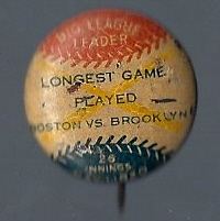 1930's PR3-10 League Leaders Pin - The Longest Game - Very Rare
