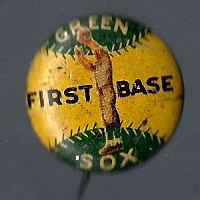 1930's PR3-11 Blue & Green Sox Series Pin - Very Rare