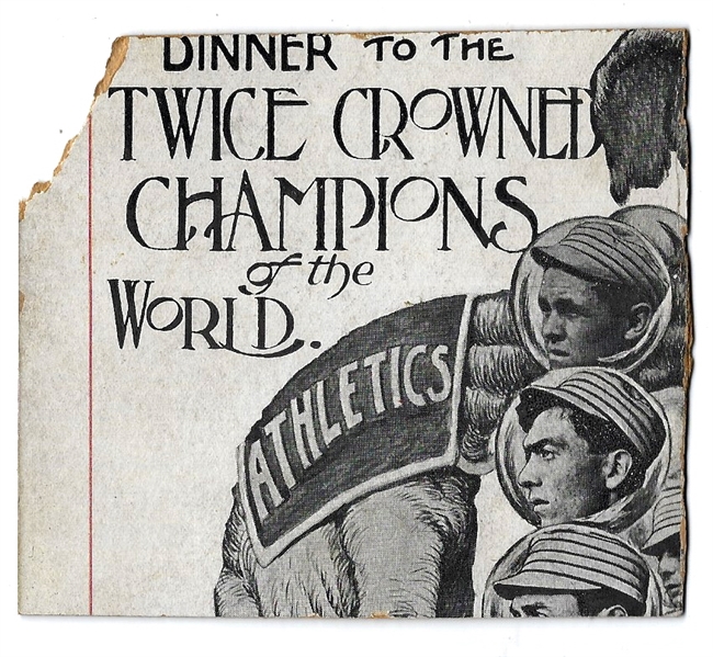 1911 Philadelphia Athletics (World Champions) Partial Broadside with Autographs