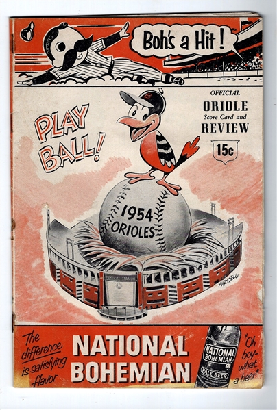 1954 Baltimore Orioles 1st Year (Inaugural Season) Program vs. Red Sox