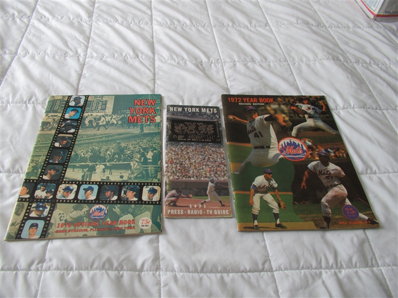 1970's NY Mets Publication Lot : 1971 Media Guide - 1970 & 72 Yearbooks 
