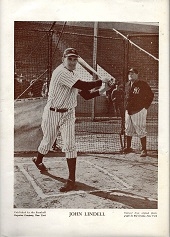 C. Late 1940's John Lindell (NY Yankees) Baseball Magazine Premium