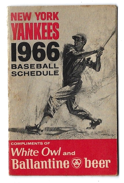 1966 NY Yankees (Ballantine beer) Flip Open Schedule
