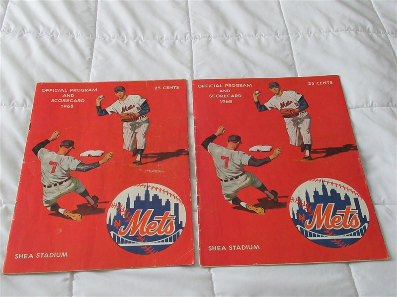1968 NY Mets Program Lot of (2): Both vs. LA Dodgers