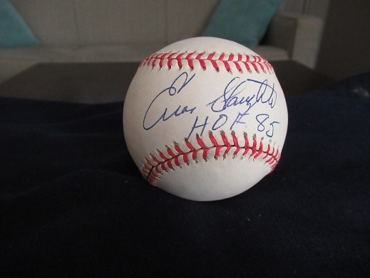 Enos Slaughter (HOF) Autographed ONL Ball with COA