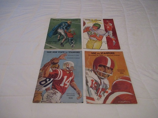 1960's Stanford University (NCAA) Football Lot of (4) Programs