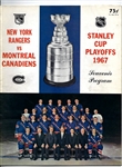 1967 NHL Stanley Cup Playoff Program (NY Rangers vs. Montreal Canadiens) at MSG