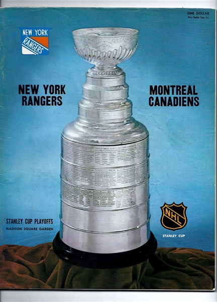 1968-69 NY Rangers Stanley Cup Playoff Program vs. Montreal Canadiens 
