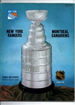 1968-69 NY Rangers Stanley Cup Playoff Program vs. Montreal Canadiens 