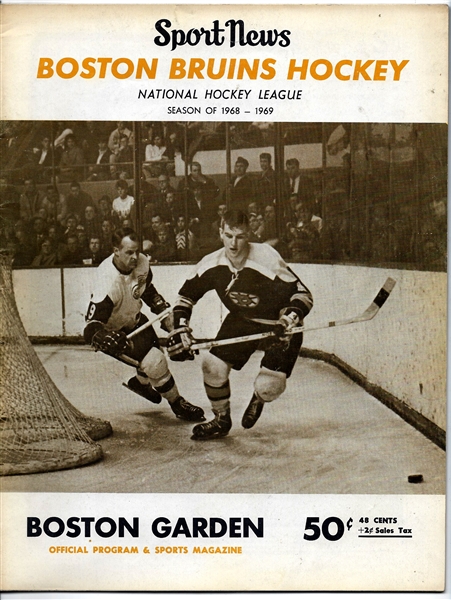 1969 Boston Bruins (NHL) Official program vs. NY Rangers at Boston Garden