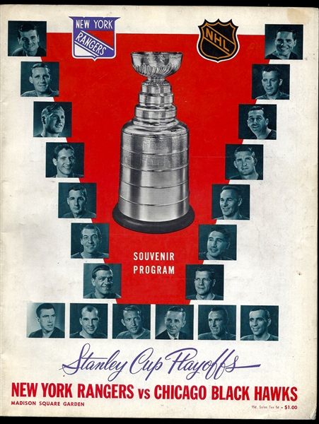 1967-68 NY Rangers vs. Chicago Blackhawks (NHL) Official Program