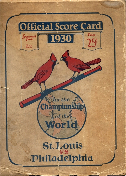 1930 World Series (St. Louis Cardinals vs. Philadelphia A's) Official Program at St. Louis