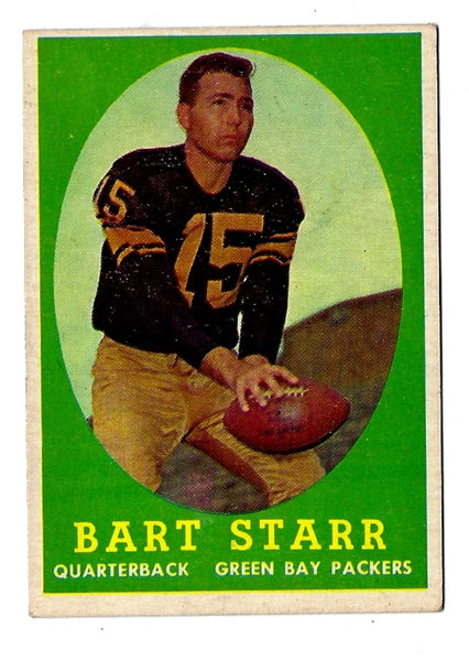 1958 Bart Starr (HOF) Topps Football Card - Better to High Grade Condition