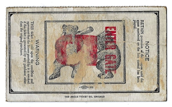 1935 World Series (Chicago Cubs vs. Detroit Tigers) Game #3 Ticket at Wrigley Field