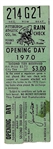 1970 Pittsburgh Pirates Opening Day Ticket - Last Opening Day at Forbes Field