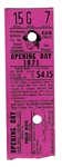 1971 Pittsburgh Pirates Opening Day Ticket - 1st Full Year in Three Rivers Stadium