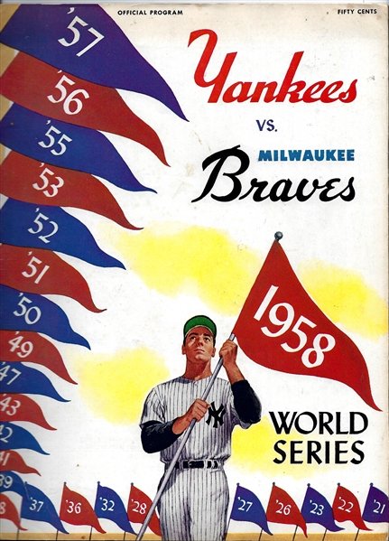 1958 World Series Program (Milwaukee Braves vs. NY Yankees) at Yankee Stadium - High Grade
