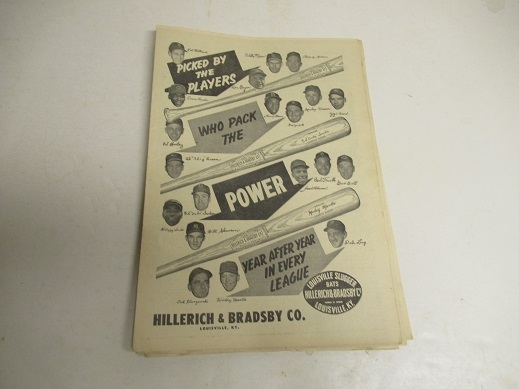 1956 Louisville Slugger (H&B) Full Page Star Studded Display Ad Loaded With Big Names
