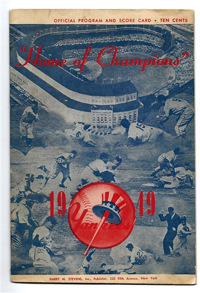 1949 NY Yankees Official Program vs. Chicago White Sox at Yankee Stradium. 