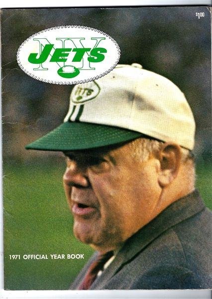 1971 NY Jets (NFL) Official Yearbook 