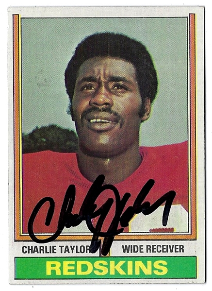 1974 Charley Taylor (HOF) Autographed Topps Football Card with COA