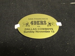 1993 SF 49'ers vs. Dallas Cowboys (NFL) On Field Arm Band Media Pass