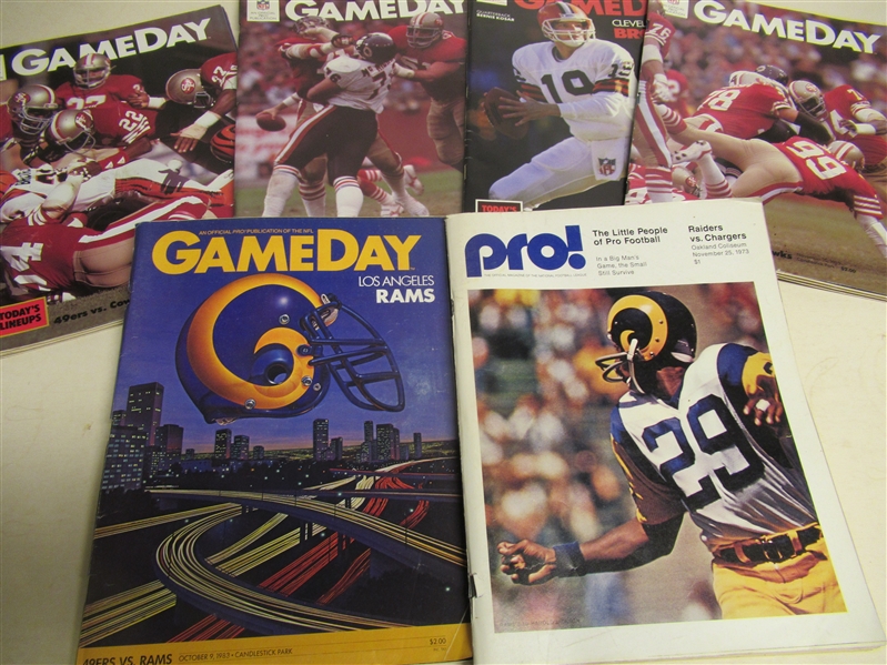 1973 - 1987 San Francisco 49'ers (5) (NFL) & (1) Oakland Raiders Program Lot of (6)- 