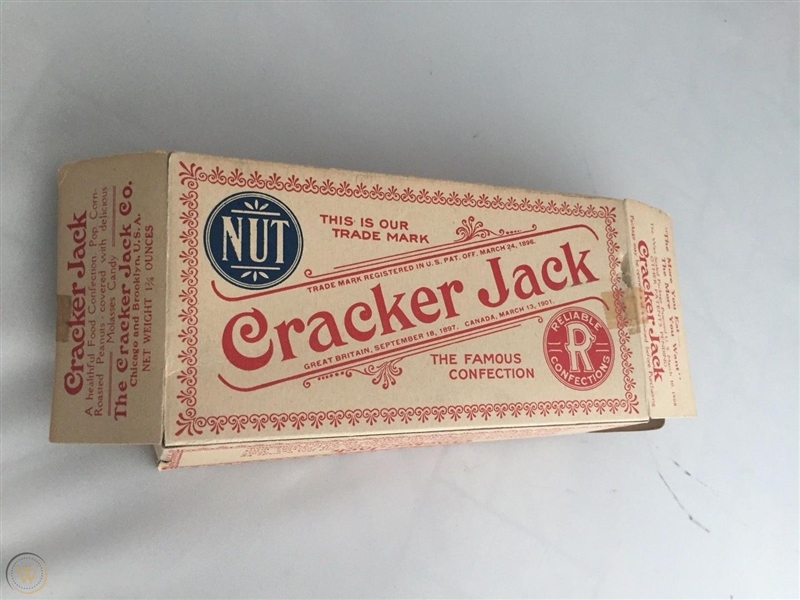 1920's Cracker Jack Original Empty Candy Box - Scarce