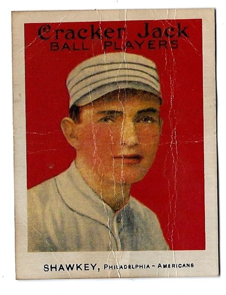 1915 Cracker Jack Card -  Bob Shawkey(Philadelphia Athletics) - Lesser Condition