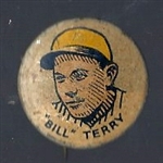 1930 Cracker Jack Pin - Bill Terry (HOF) - PR4