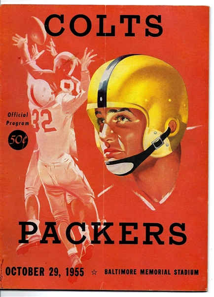 1955 Baltimore Colts (NFL) vs. GB Packers Football Program