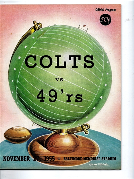 1955 Baltimore Colts (NFL) vs. SF 49'ers Football Program