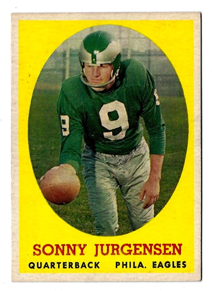 1958 Sonny Jurgensen (NFL) Topps Football Card - Better to High Grade