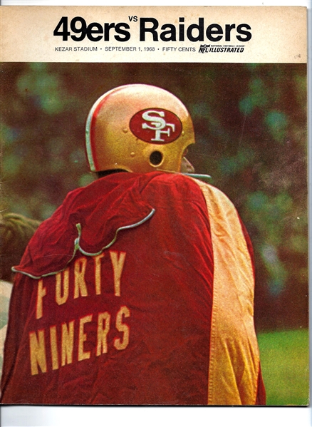 1968 SF 49'ers (NFL) vs. Oakland Raiders Official Program at SF