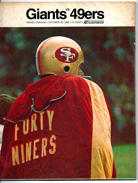 1968 NY Giants (NFL) vs. SF 49'ers Official Program