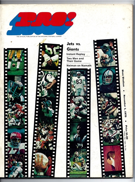 1970 NY Jets (NFL) vs. NY Giants Official Program 