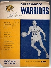 1963-64 San Francisco Warriors (NBA) Autographed Front Cover of Program