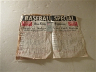 1959 The Last Game at Seals Stadium (9/20/59) Newspaper Scorecard with Ticket Stub - Autographed by Darryl Spencer