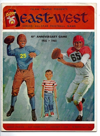 1965 East West Shrine Game Program - 40th Anniversary- At Kezar Stadium on Jan. 2, 1965