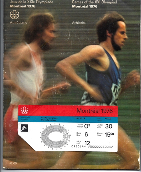 1976 Montreal - Games of the XXI Olympiad - Track & Field Program with Ticket