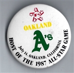 1987 MLB All-Star Game at Oakland - Pinback Button 