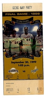 1999 Last Game at Candlestick Park (SF Giants) Memorabilia Lot