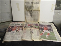 1990 & 1995 SF 49ers (NFL) Lot of (4) Super Bowl Newspapers