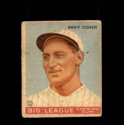 1933 Goudey Baseball Card - Andy Cohen - Lesser Condition